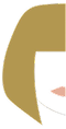 Logo du site Elenore Duval. Représente un demi visage stylisé. Les cheveux sont dorés.